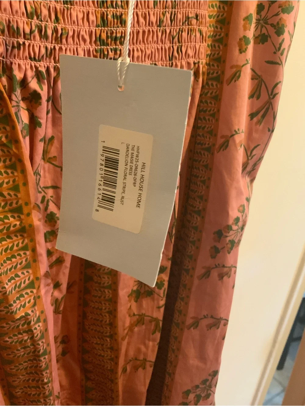 NWT Hill House Maisie Dress in Rust Dandelion Stripe Sz L - Picture 3 of 3